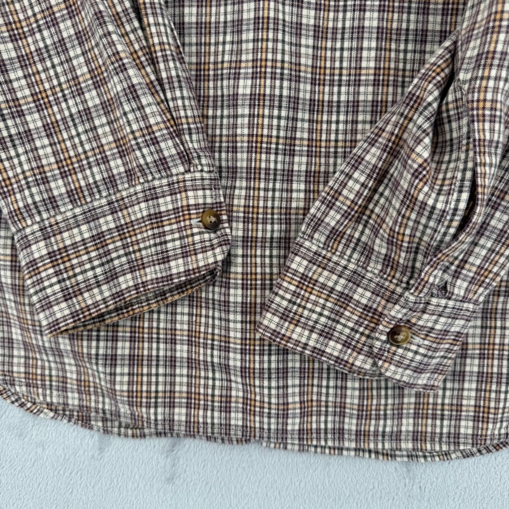 Vintage Abercrombie & Fitch Brown Plaid Cotton Button Down Shirt Womens Size L - Picture 5 of 14